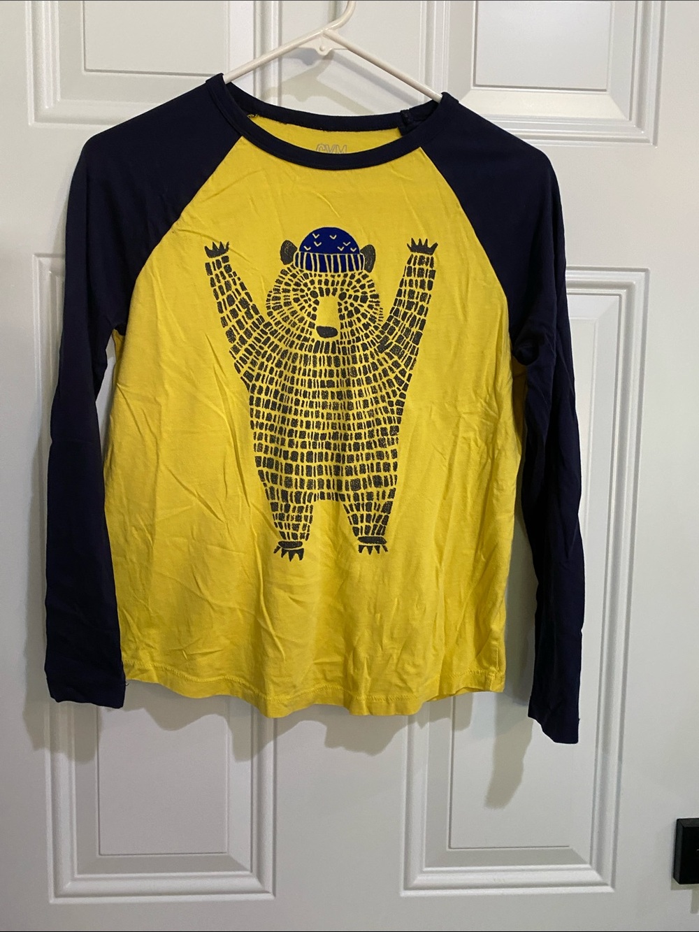 Gymboree Yellow & Navy Bear Raglan Long-Sleeve Tee